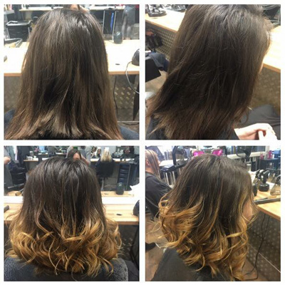 Hair cut before and after, Creations Salon