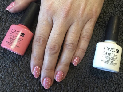 CND Shellac Rose and White Polka Dot Creations Beauty